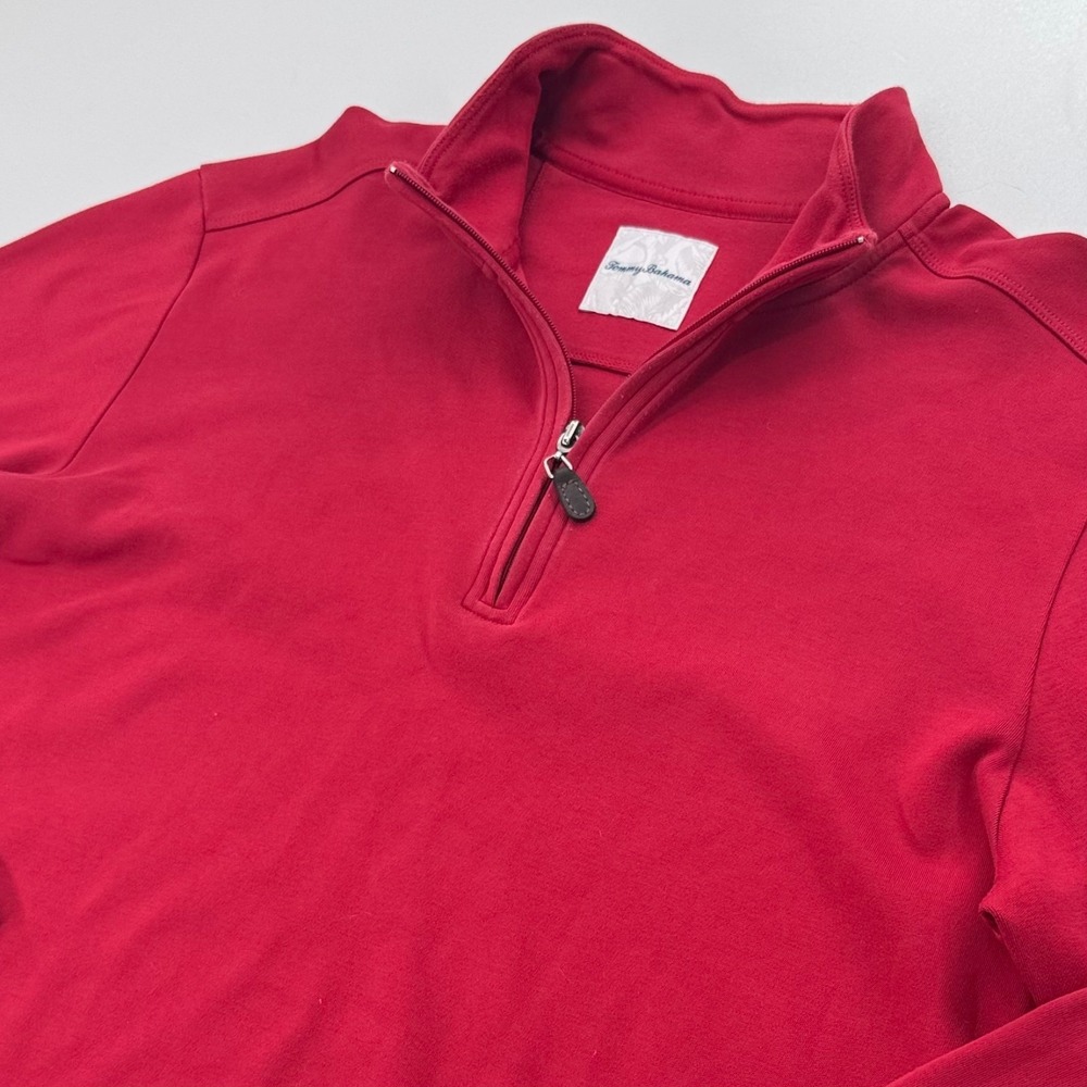 Tommy Bahama Sport Core Nassau‎ Pullover MENS Red 1/4 Zip Sweatshirt SIZE XL